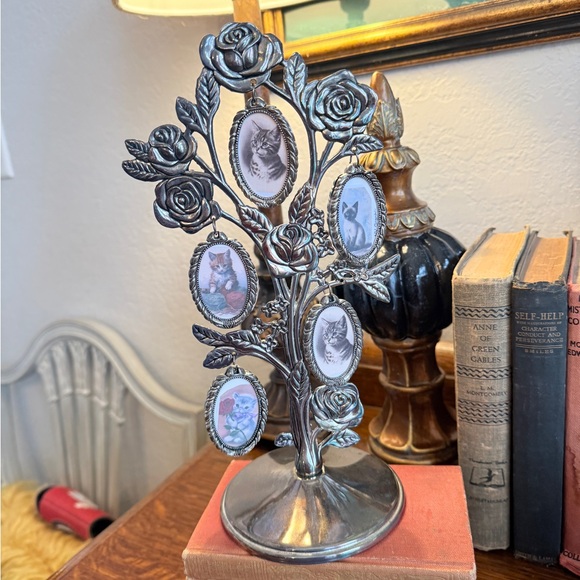 Vintage Silver Photo Tree with Roses - Picture 10 of 17